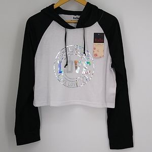 Long Sleeve "Love" Crop Top w/ Hood